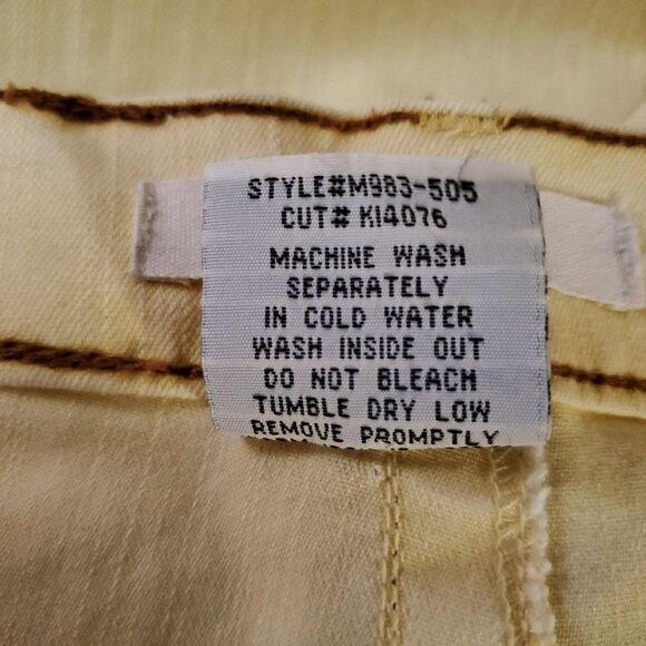 Vintage Z Cavaricci High Waist Jeans 6 Scarf Belt Cropped Straight Leg Yellow - Picture 4 of 4